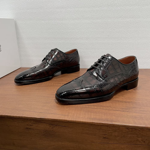 Berluti Patterned Brown Formal Derby Shoes