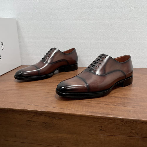 Berluti Plain Brown Leather Oxford Shoes