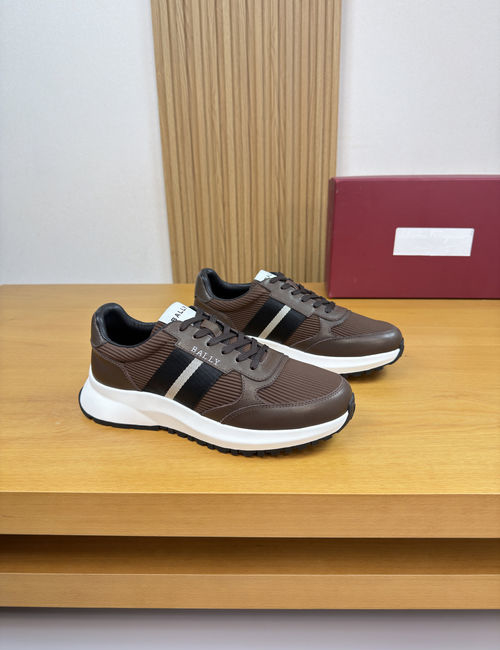 Bally Striped Leather Sneakers, Durable Sole, Exquisite Workmanship
