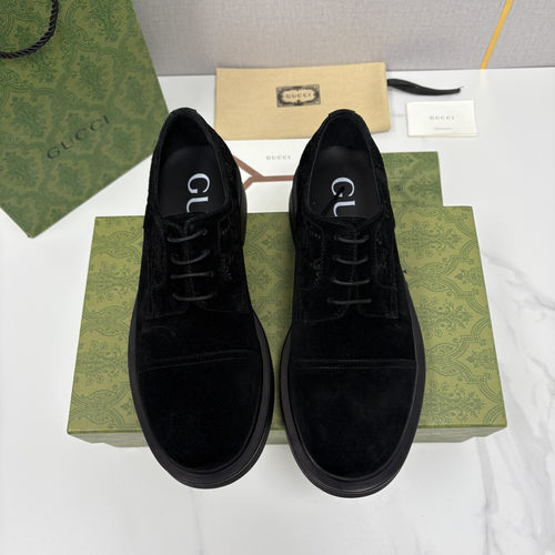 Gucci Embossed Leather Platform Derby Shoes