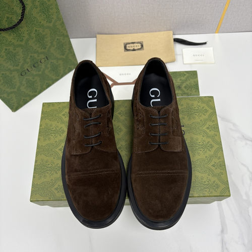 Gucci Embossed Leather Platform Derby Shoes