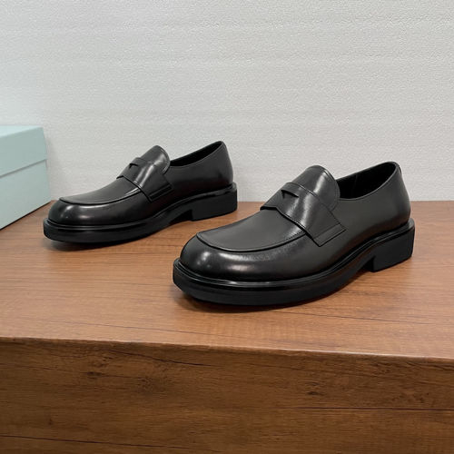 Prada Full Grain Leather Penny Loafers