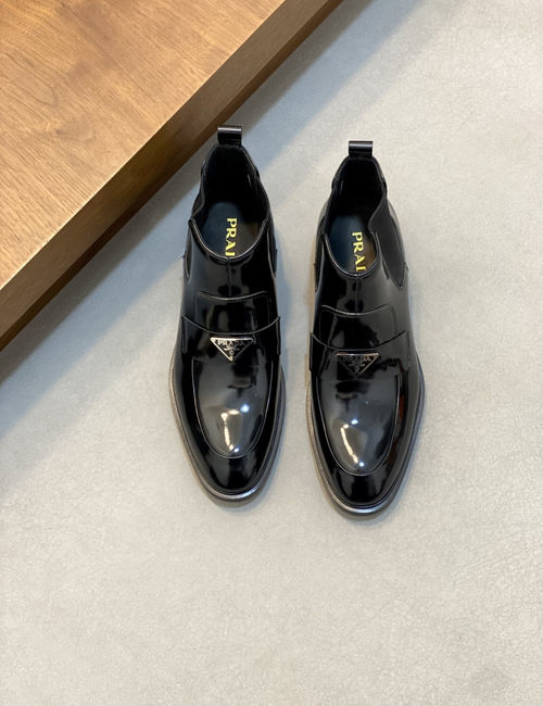 Prada Patina Leather Business Boots