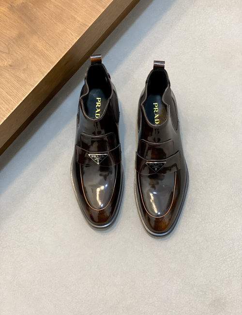 Prada Patina Leather Business Boots
