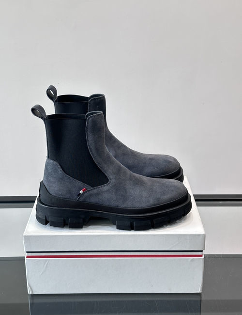 Moncler Cowhide Leather High-top Ankle Boots