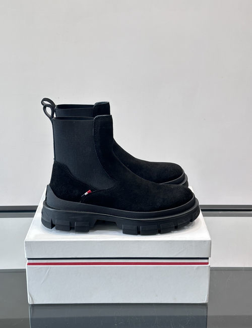 Moncler Cowhide Leather High-top Ankle Boots