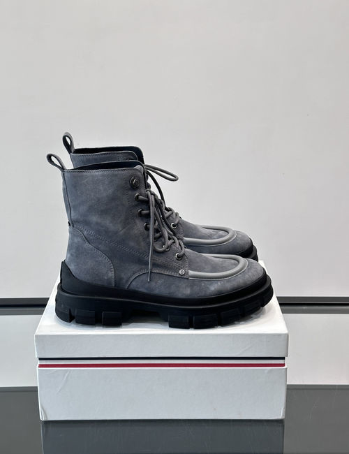 Moncler Cowhide Leather High-top Ankle Boots