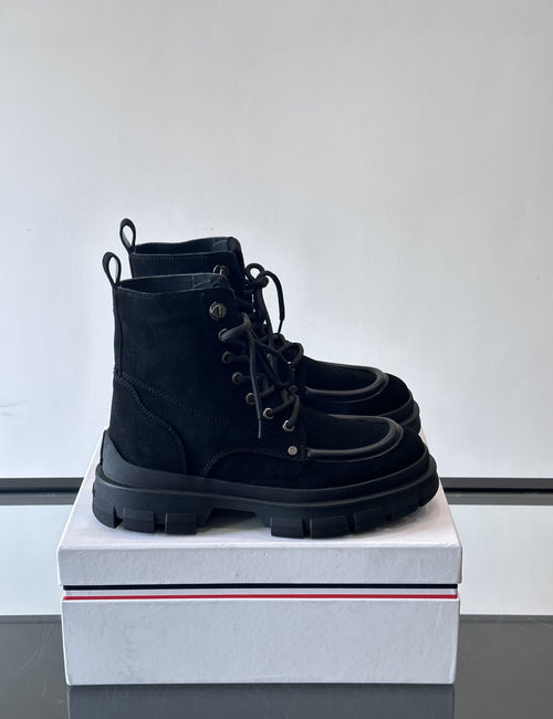 Moncler Fleece Lined Cowhide High-top Boots