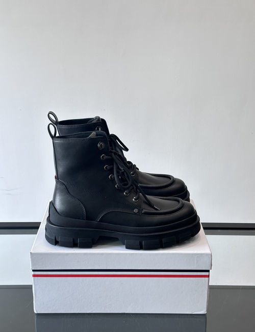 Moncler Cowhide Leather High-top Ankle Boots