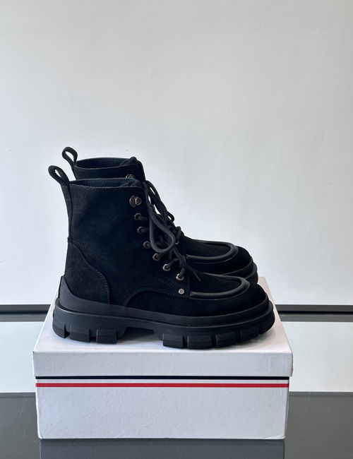 Moncler Cowhide Leather High-top Ankle Boots