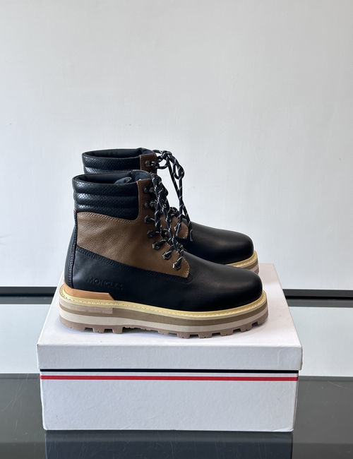 Moncler High-top Leather Boots With Durable Soles