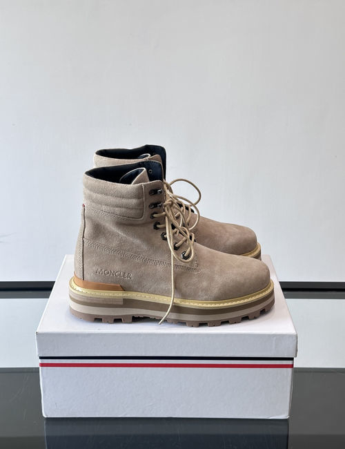 Moncler High-top Leather Boots With Durable Soles