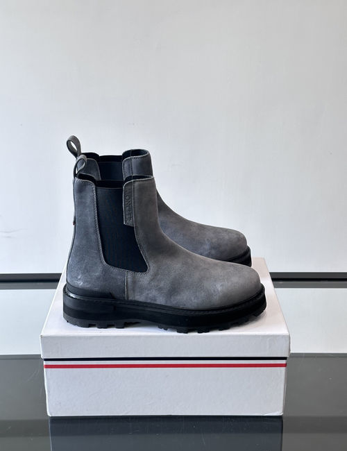 Moncler Cowhide Leather High-top Ankle Boots