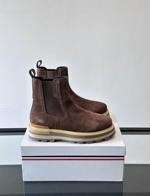 Moncler Cowhide Leather High-top Ankle Boots