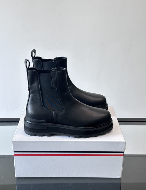Moncler Cowhide Leather High-top Ankle Boots