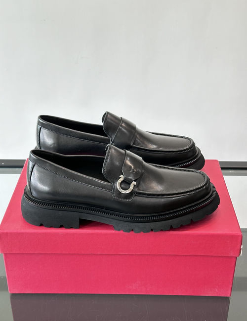 Ferragamo Formal Leather Shoes Non-slip Comfortable