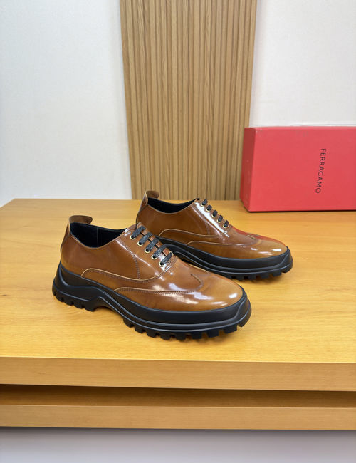 Ferragamo Premium Dress Shoes With Polished Leather