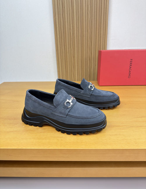 Ferragamo Suede Cowhide Dress Shoes