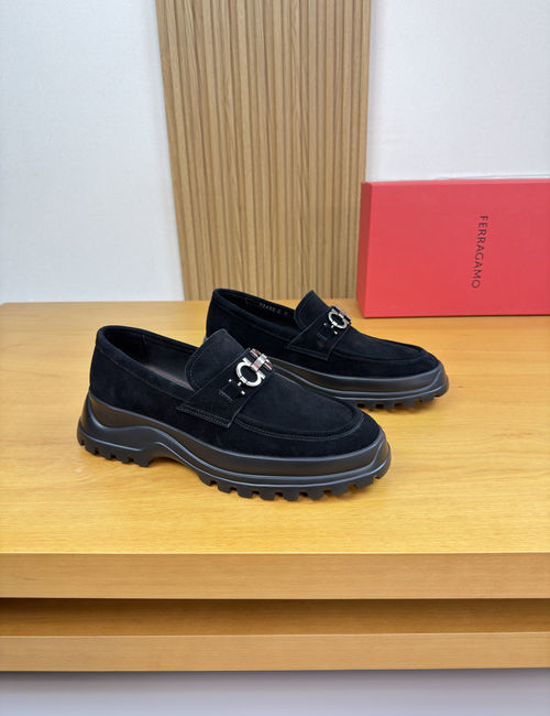 Ferragamo Suede Cowhide Dress Shoes