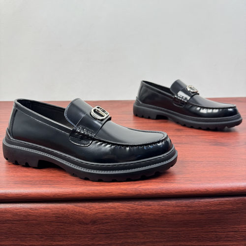 Christian Dior CD H600 Series Leather Loafers With Rubber Sole