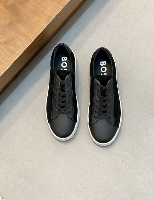 Hugo Boss Leather Slip-on Casual Sneakers With Fringes