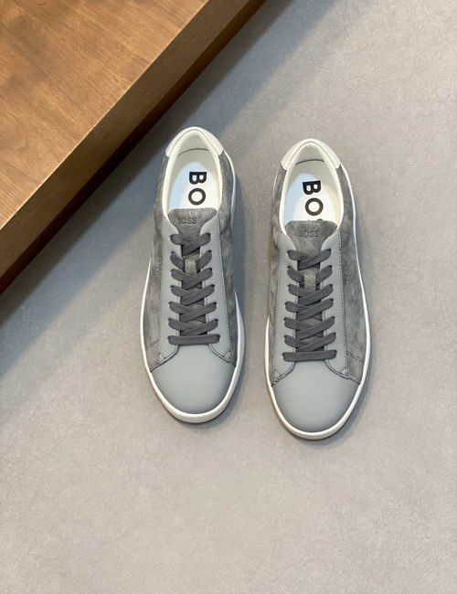 Hugo Boss Leather Slip-on Casual Sneakers With Fringes