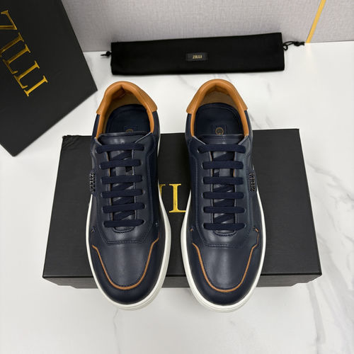 Zilli Color Block Leather Casual Shoes