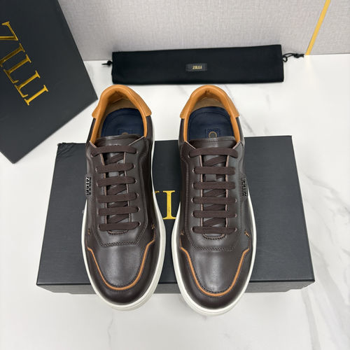 Zilli Color Block Leather Casual Shoes