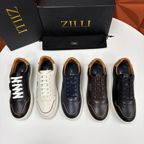 Zilli Color Block Leather Casual Shoes