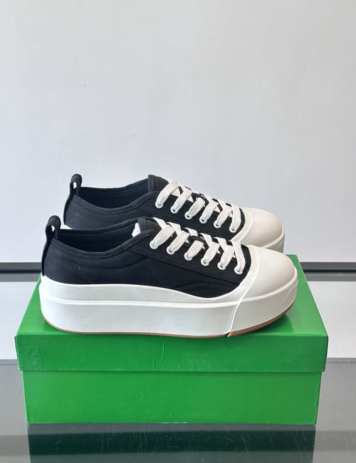 Bottega Veneta BV Vulcan Chunky Canvas Leather Sneakers