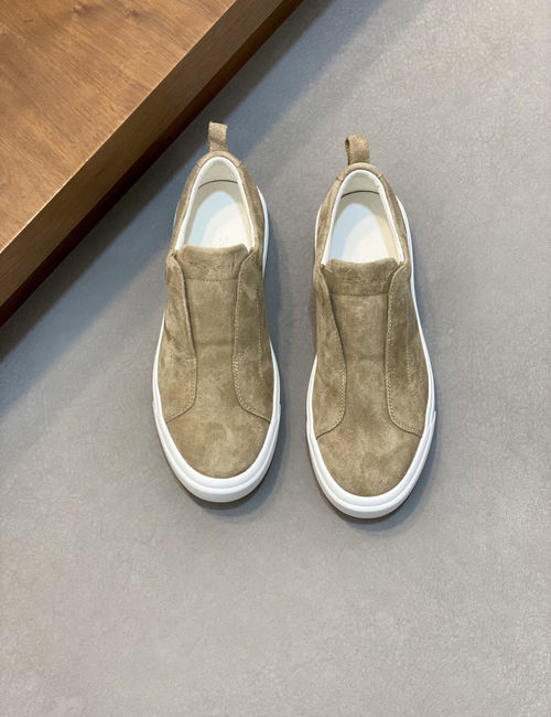Kiton Wash Denim Suede Sneakers