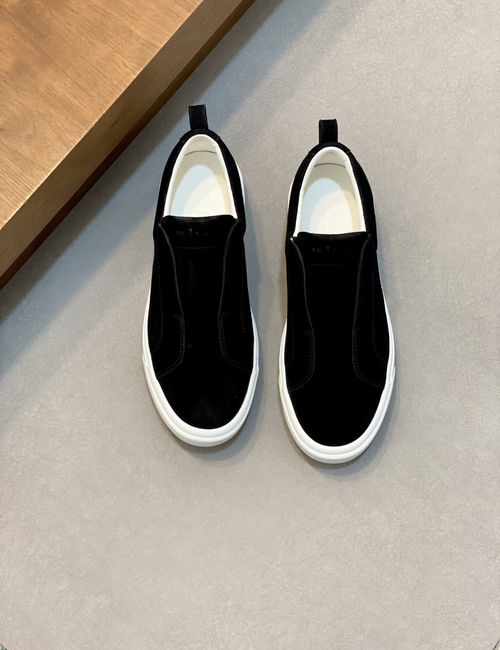 Kiton Wash Denim Suede Sneakers