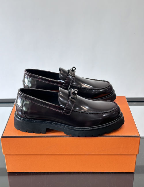 Hermes Icone Loafers With Kelly Metal Buckle