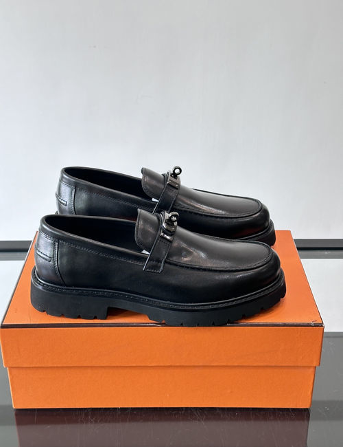 Hermes Icone Loafers With Kelly Metal Buckle