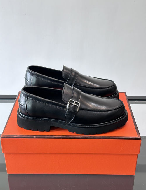 Hermes Premium Cowhide Business Leather Shoes
