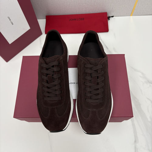 John Lobb Suede Slip On Casual Sneakers