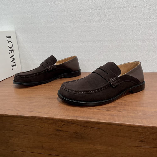 Loewe Campo Brown Leather Loafers