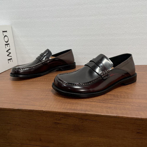 Loewe Campo Burgundy Patent Loafers