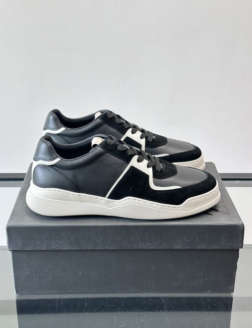 Zegna Leather Suede Low-Top Casual Shoes