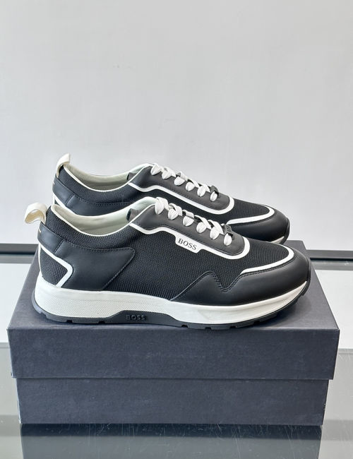 Hugo Boss Mesh Leather Paneled Sneakers