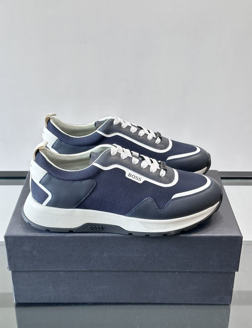 Hugo Boss Mesh Leather Paneled Sneakers