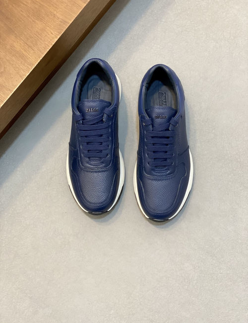 Zilli Stitched Leather Casual Sneakers