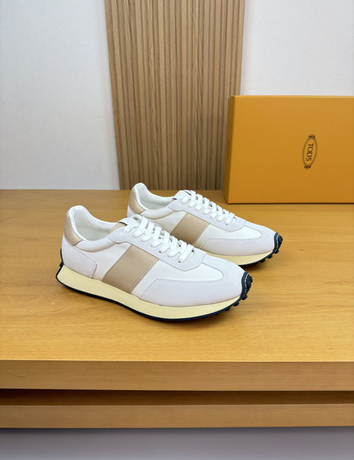 Tods Napa Leather Casual Sneakers With Logo