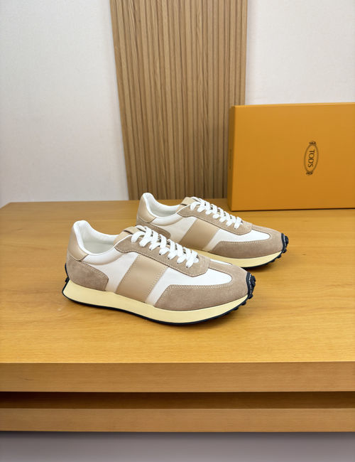 Tods Napa Leather Casual Sneakers With Logo
