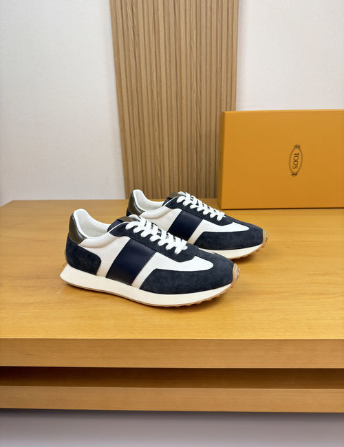 Tods Napa Leather Casual Sneakers With Logo