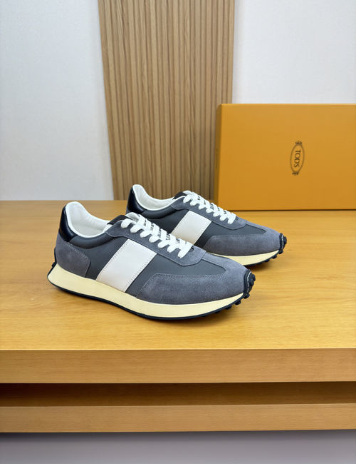 Tods Napa Leather Casual Sneakers With Logo