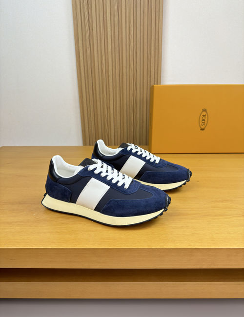 Tods Napa Leather Casual Sneakers With Logo