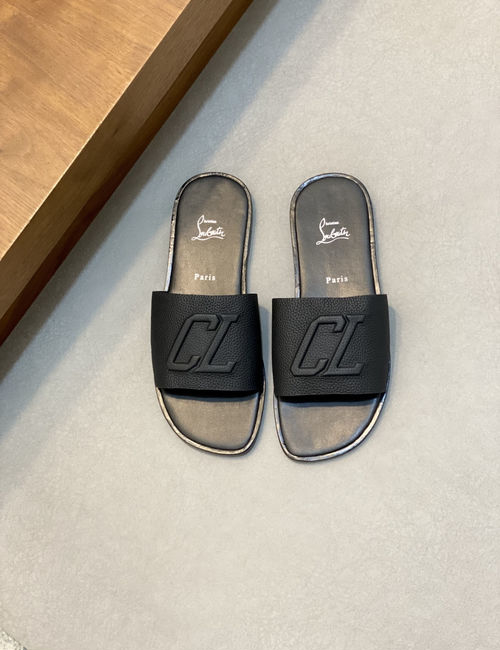 Christian Louboutin Genuine Leather Slip-On Sandals