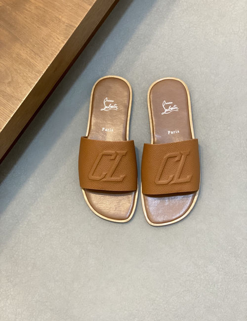 Christian Louboutin Genuine Leather Slip-On Sandals