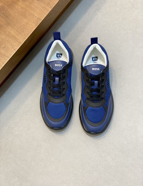 Hugo Boss Soft Leather Casual Flying Woven Sneakers